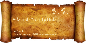 Vörös Ildikó névjegykártya